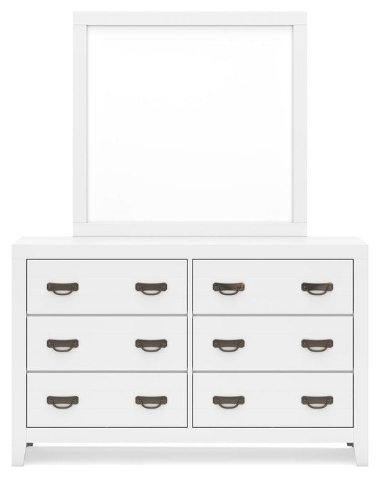 Binterglen California King Panel Bed, Dresser, Mirror, Chest and Nightstand