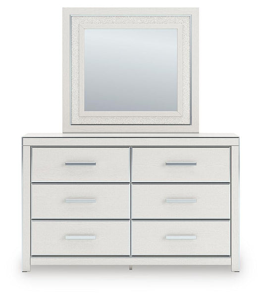 Birmonton Queen Upholstered Panel Bed, Dresser and Mirror