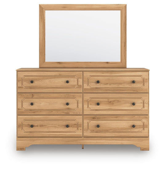 Galletyn Queen Panel Bed with Mirrored Dresser