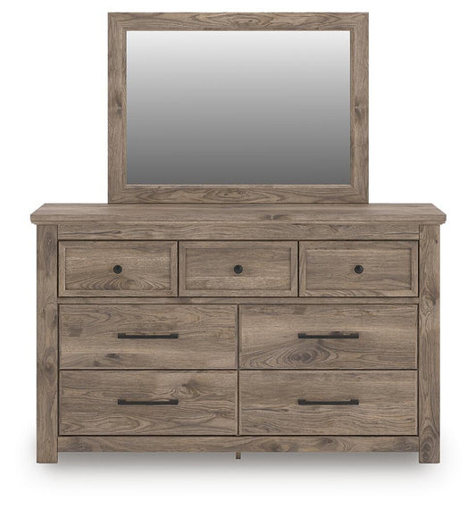Keithland King Panel Bed with Mirrored Dresser