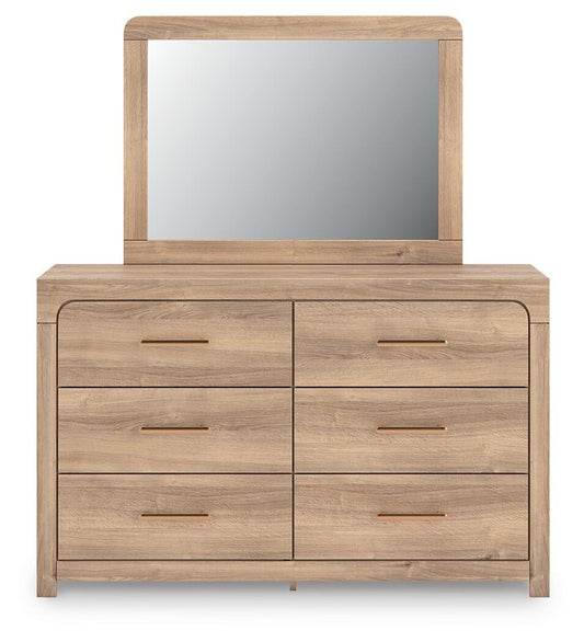 Hollymount King Upholstered Panel Bed, Dresser, Mirror and Nightstand