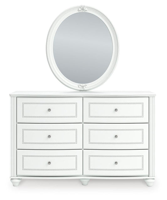 Maylilly Full Upholstered Panel Storage Bed, Dresser, Mirror and Nightstand