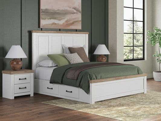 Savonport King Panel Bed with Storage. Dresser, Mirror and Nightstand