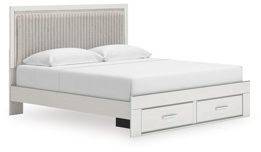 Zuraleus King Upholstered Panel Platform Storage Bed