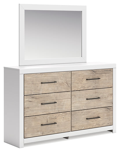 Charbitt King Panel Bed with Mirrored Dresser