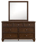 Danabrin Full Panel Bed with Mirrored Dresser