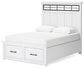 Ashbryn Queen Panel Storage Bed with Mirrored Dresser, Chest and Nightstand