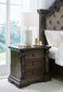 Maylee King Canopy Bed with Mirrored Dresser and Nightstand