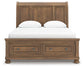 Feddinger Queen Storage Sleigh Bed with Mirrored Dresser, Chest and Nightstand