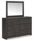 Hollivern Full Panel Bed with Mirrored Dresser and Nightstand