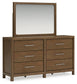 Cabalynn Queen Panel Bed with Storage with Mirrored Dresser, Chest and Nightstand