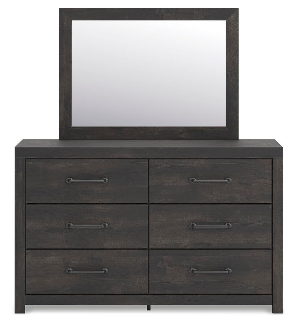 Hollivern Twin Panel Bed, Dresser, Mirror, Chest and Nightstand