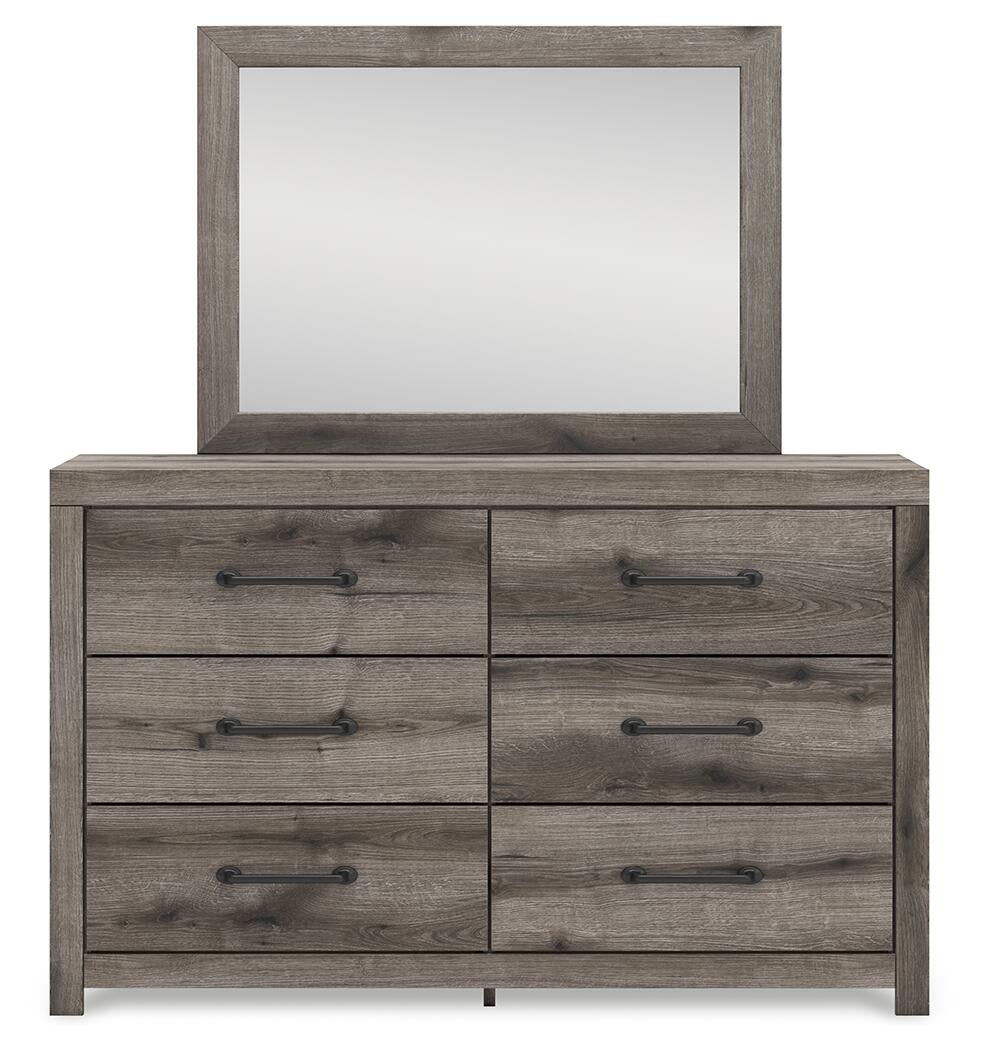 Graystorm Twin Panel Bed with Storage, Dresser, Mirror, Chest and Nightstand