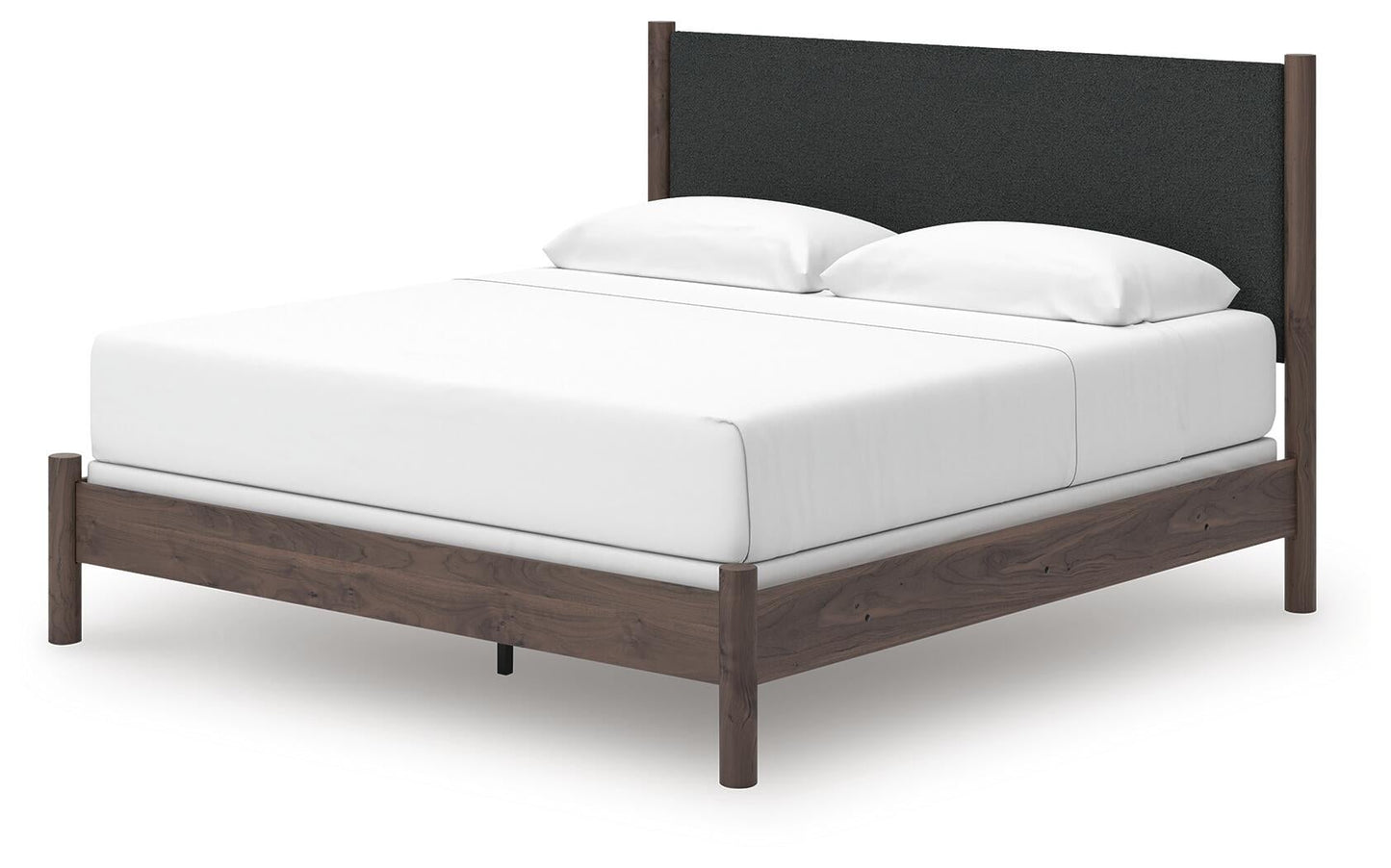 Pamytta King Upholstered Panel Bed, Dresser, Mirror and Nightstand