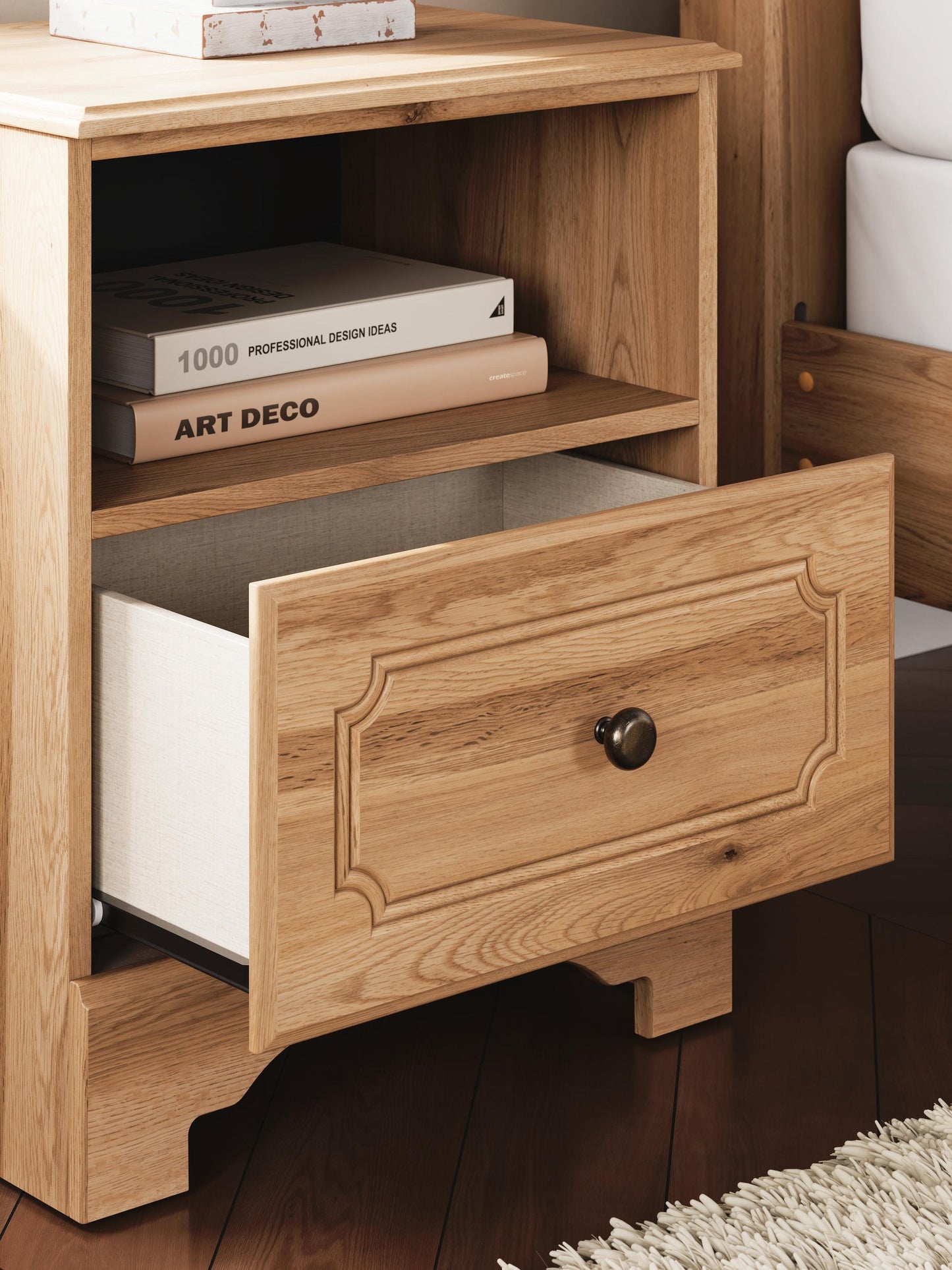 Aleaport Full Panel Bed with Mirrored Dresser and Nightstand