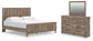 Rusticott King Panel Bed with Mirrored Dresser