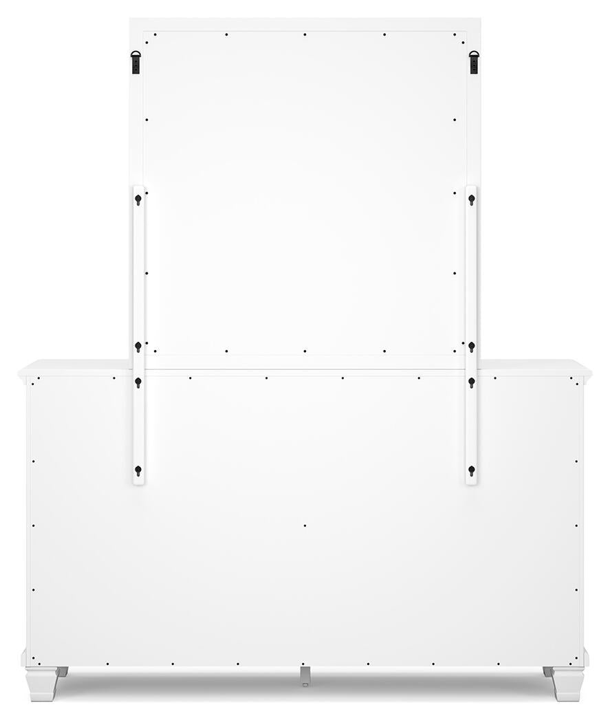 Fortman King Panel Storage Bed with Mirrored Dresser and Nightstand