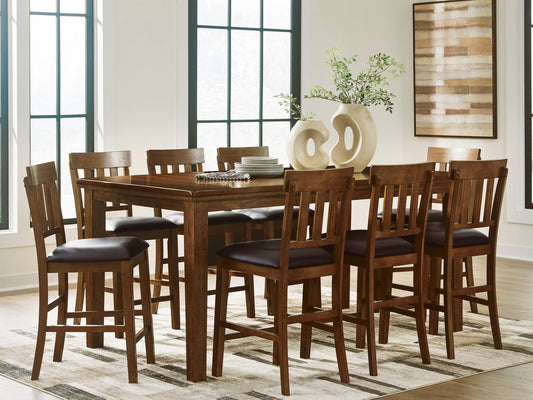 Ralene Counter Height Dining Table and 8 Barstools