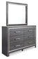 Lodanna Full Panel Bed with 2 Storage Drawers with Mirrored Dresser and Chest
