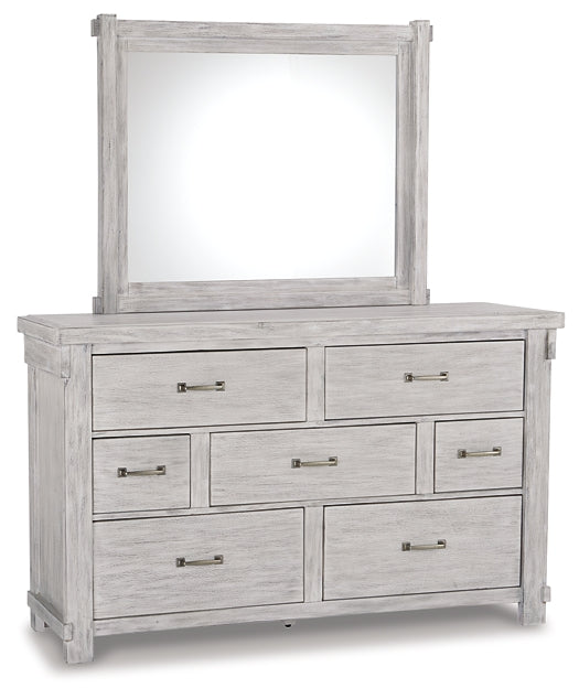 Brashland Queen Panel Bed with Mirrored Dresser and Chest