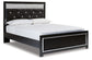 Kaydell Queen Upholstered Panel Bed with Mirrored Dresser and 2 Nightstands