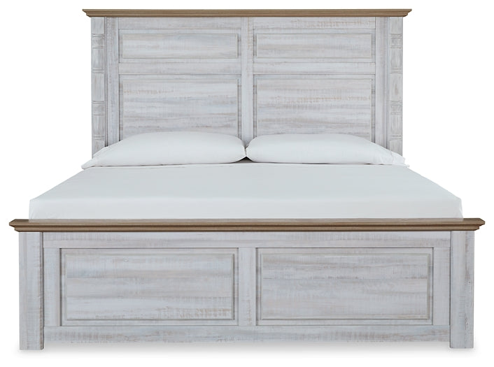 Haven Bay King Panel Bed with Mirrored Dresser