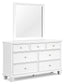 Fortman Full Panel Bed with Mirrored Dresser, Chest and 2 Nightstands