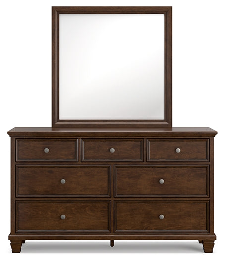 Danabrin Full Panel Bed with Mirrored Dresser, Chest and 2 Nightstands