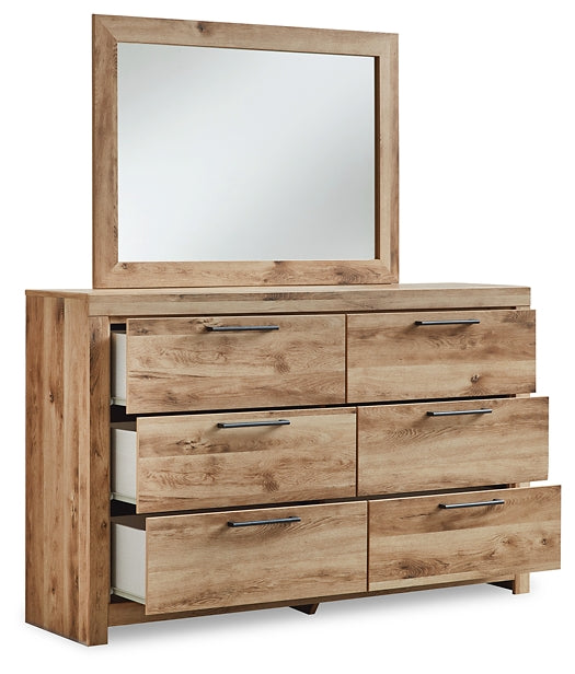 Hyanna Full Panel Headboard with Mirrored Dresser, Chest and 2 Nightstands