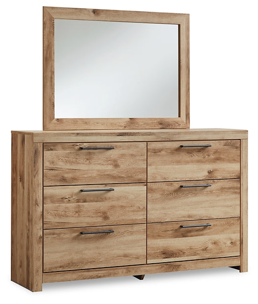 Hyanna Queen Panel Storage Bed with Mirrored Dresser and Nightstand
