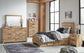 Hyanna Twin Panel Bed with Storage with Mirrored Dresser, Chest and 2 Nightstands