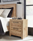 Hyanna Full Panel Bed with Storage with Mirrored Dresser, Chest and Nightstand