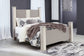 Surancha Queen Poster Bed with Mirrored Dresser, Chest and Nightstand