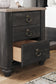 Nanforth Queen Panel Bed with Mirrored Dresser, Chest and Nightstand