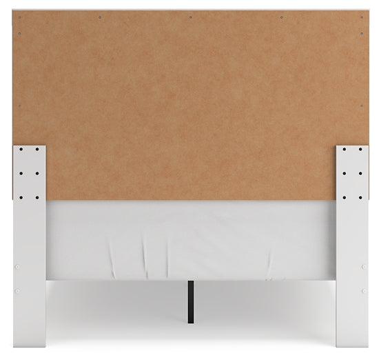 Charbitt Full Panel Bed with Mirrored Dresser